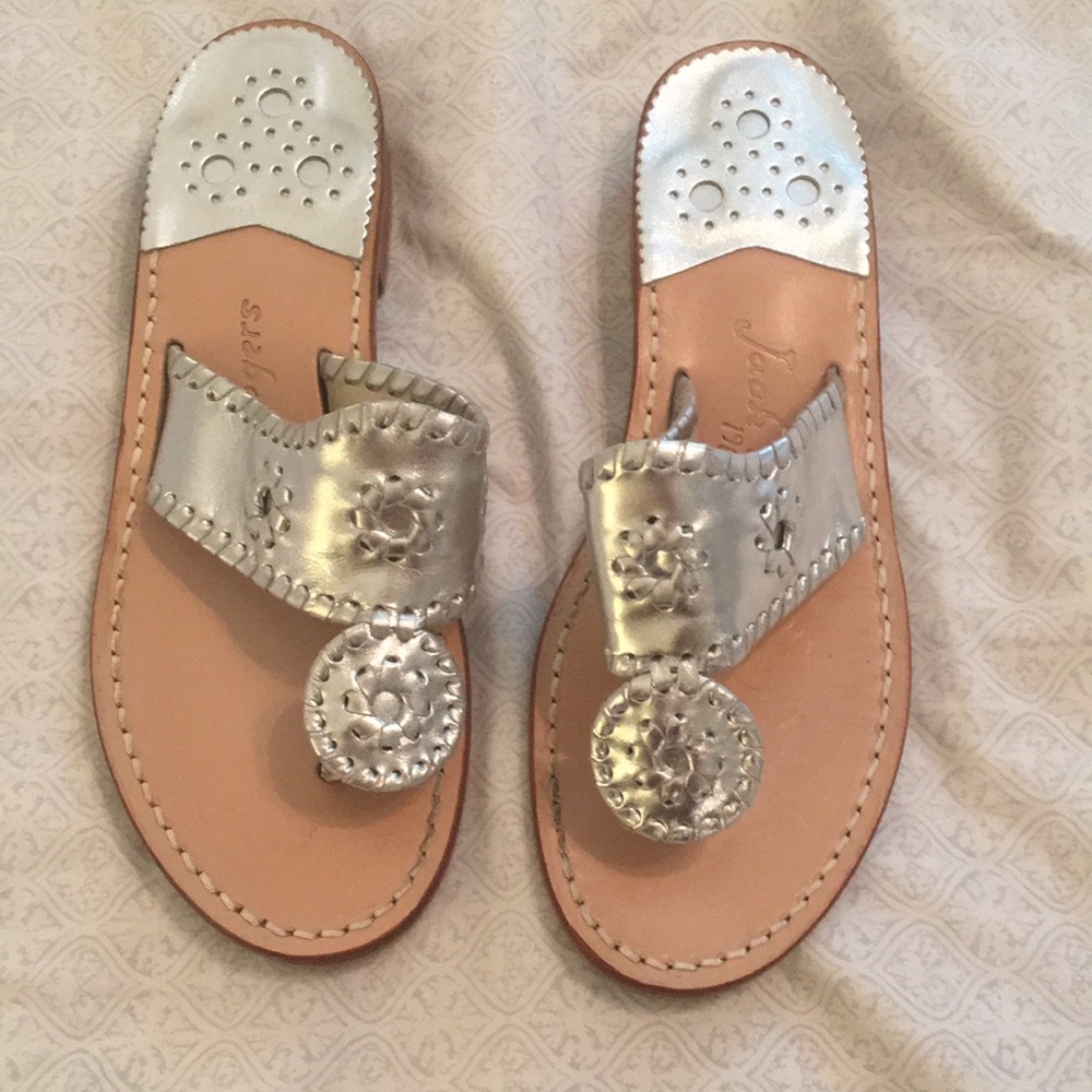 Silver Jack Rogers Sandals, Size 6